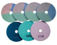 Алмазные гибкие шлифовальные круги ТриКолор Pads 7-STEP 100D комплект